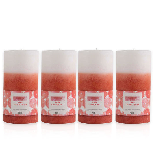 Pier 1 Pink Champagne 3x6 Layered Set of 4 Pillar Candles